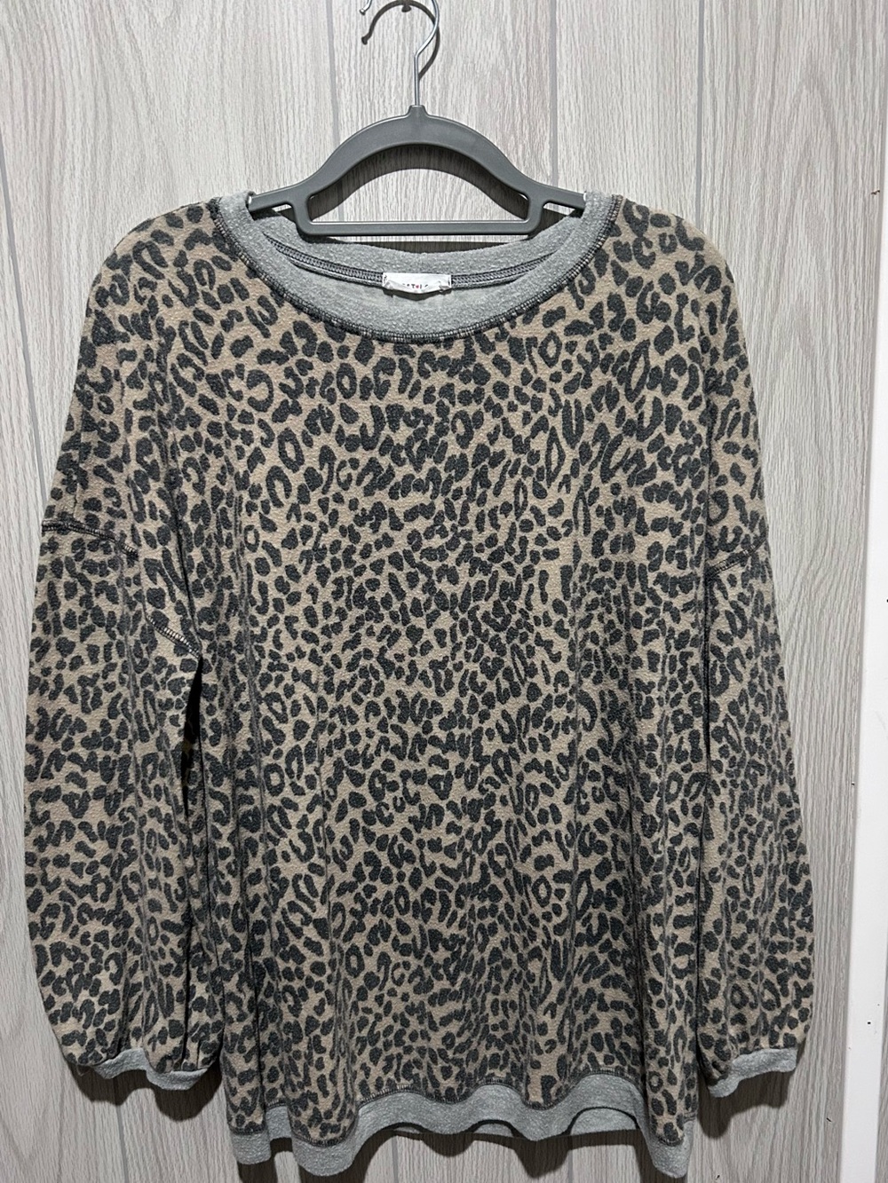 Leopard Print Sweater in Taupe and Black